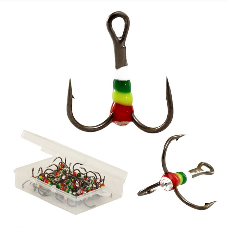 Fishing Hook Assortment - 5pcs40pcs Ice Fishing Rainbow Hooks HighCarbon