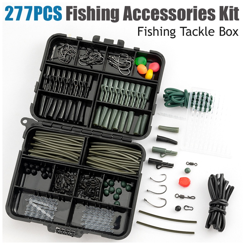 Fishing Hook Assortment - Swivels Bait Hooks Set Wear Resist