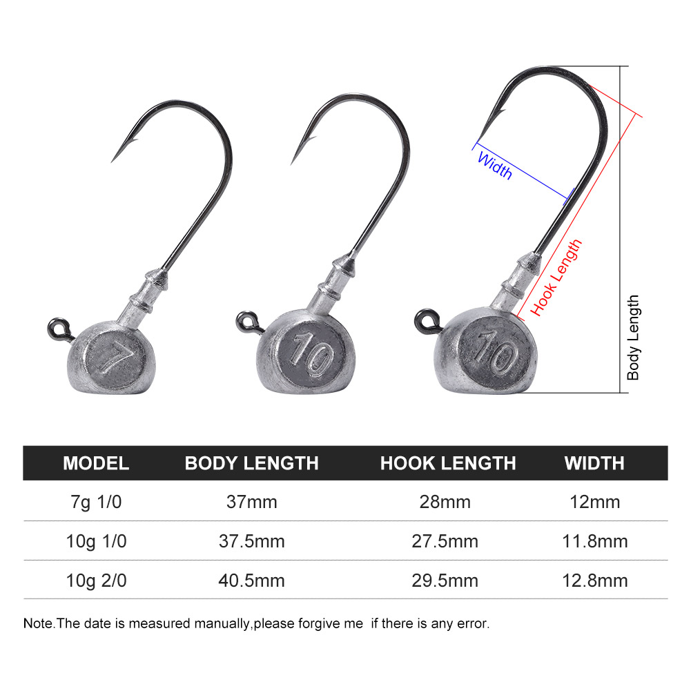 Noeby Jig Head 7g 10g 1/0 2/0  - Fishing Hook Offset recension och pris