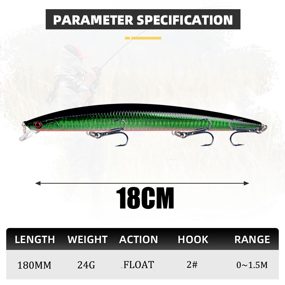 1PC Floating Minnow Lure Hard  - Fishing Hook Treble recension och pris