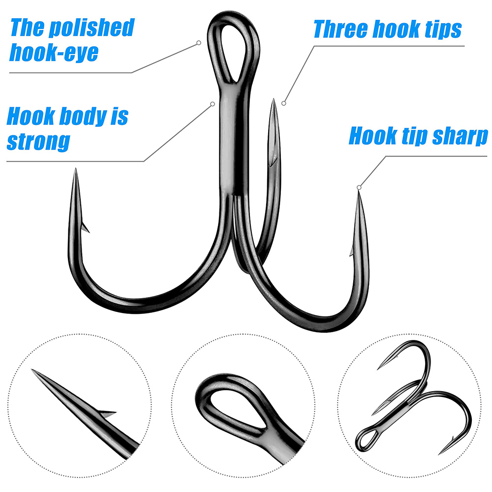 Huge Treble Hooks 4X Strong 1# - Fishing Hook Offset recension och pris