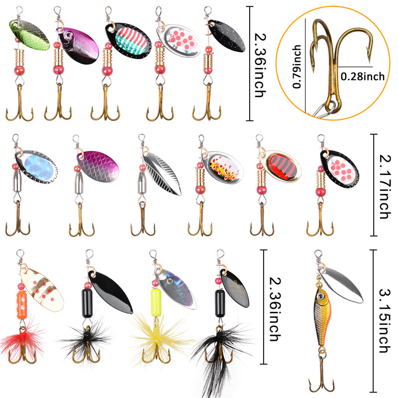 5/10/16Pcs Spinner Fishing Lur - Fishing Hook Treble recension och pris