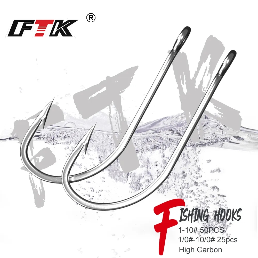 FTK Fishing Hooks 1-10#50PCS 1 - Fishing Hook Assortment recension och pris