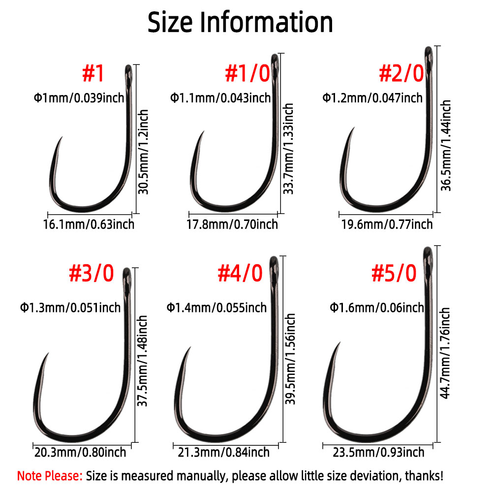 20pcs #1 1/0 2/0 3/0 4/0 5/0 S - Fishing Hook Assortment recension och pris